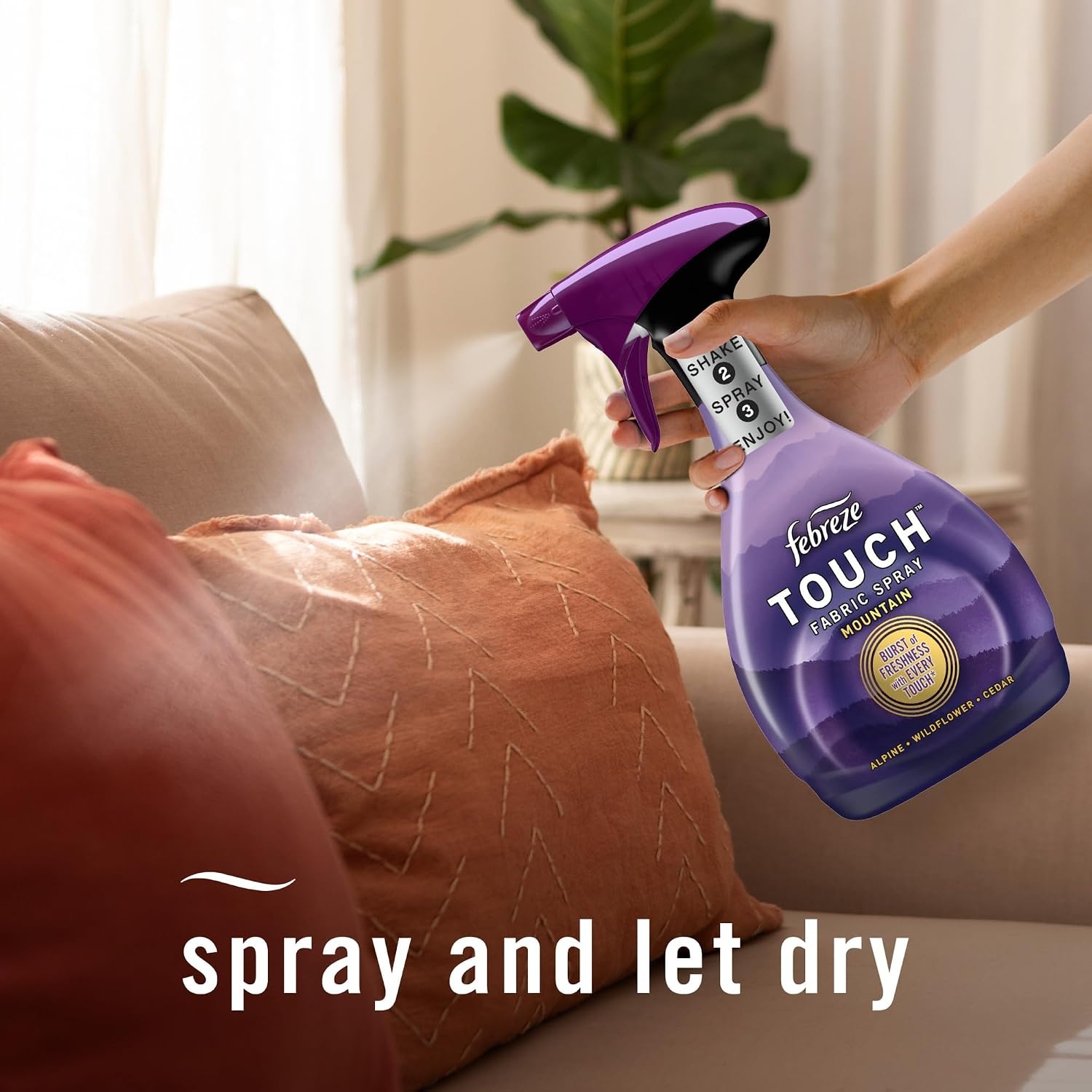 image:imageFebreze Touch Fabric Spray Air Freshener OdorFighting Fabric Refresher Couch and Linen Spray Sneaker Balls Alternative Ocean and Mountain Scent Multicolor 169oz 2ctOcean Mountain